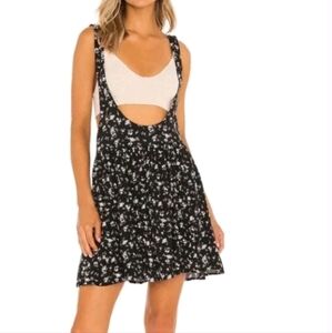 FREE PEOPLE SATURDAY SCOOPED BACK FLORAL OVERALL ROMPER SKIRT Sz Med